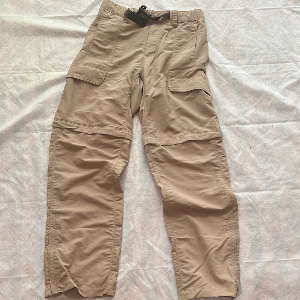 Mens North Face Convertible Pants Shorts Outdoors Hiking Tan Sz Small